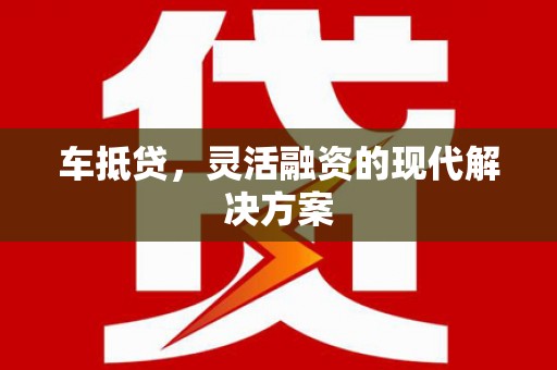 卧龙车抵贷，灵活融资的现代解决方案
