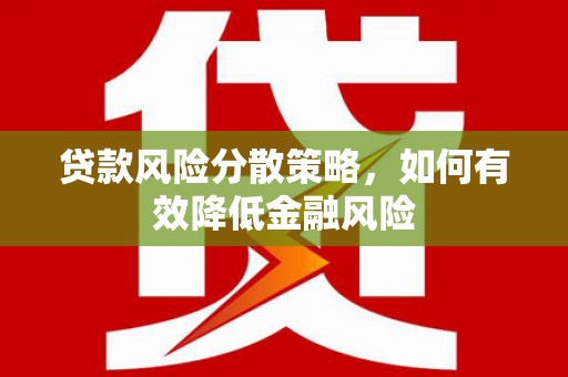 卧龙贷款风险分散策略，如何有效降低金融风险