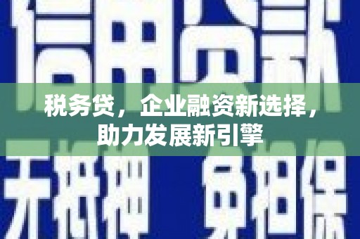 卧龙税务贷，企业融资新选择，助力发展新引擎