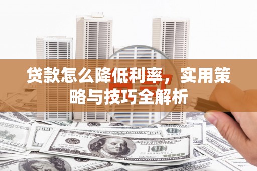 卧龙贷款怎么降低利率，实用策略与技巧全解析