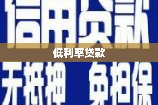 卧龙低利率贷款