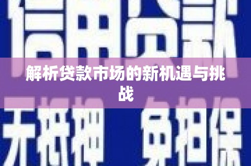卧龙解析贷款市场的新机遇与挑战