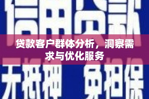 卧龙贷款客户群体分析，洞察需求与优化服务